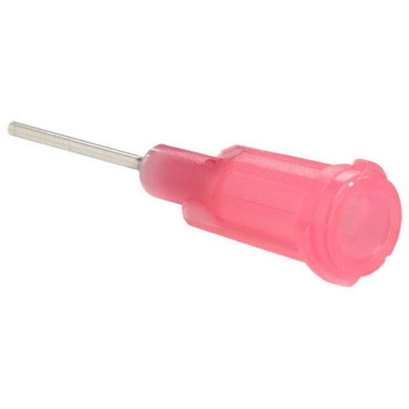 PoisLok™ 304 Stainless Steel Disposable Dispensing Needle, 20 ga, 1in x 0.023 in x 0.036 in, Pink